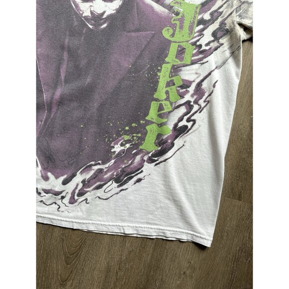 Vintage Y2K The Joker Batman Dark Knight Heath Ledger AOP White Shirt XL - Picture 7 of 13